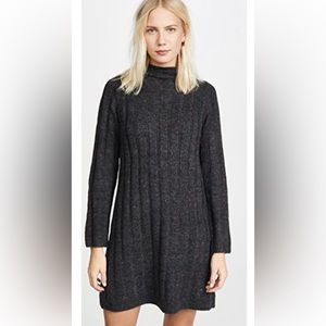 Madewell Wool Blend Mockneck Speckled Knit Sweater Dress